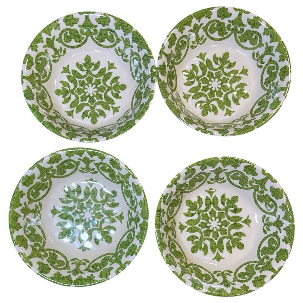 Four‎ Pier 1 Imports Melamine 7.5” Royal Regal Trellis Cereal Bowls